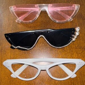 Stylish Sunglasses Trio - Pink, Black, and White